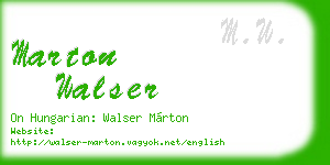 marton walser business card