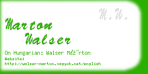 marton walser business card